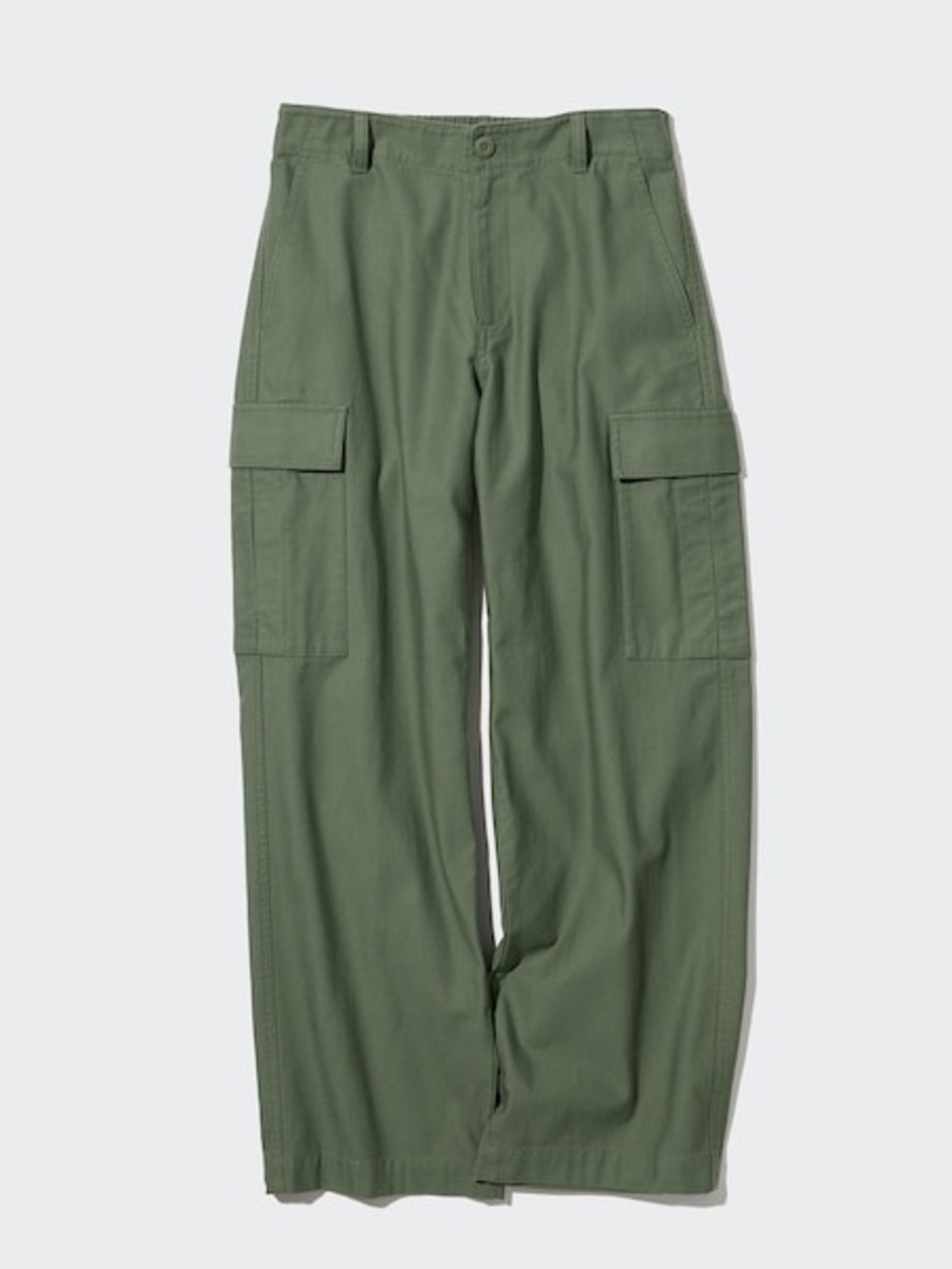 Uniqlo High Rise Wide Straight Cargo Cotton Trouser